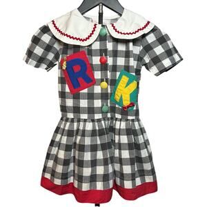 VTG Rachels Kids Novelty Dress Black Size 5 Peter Pan Collar Kidcore